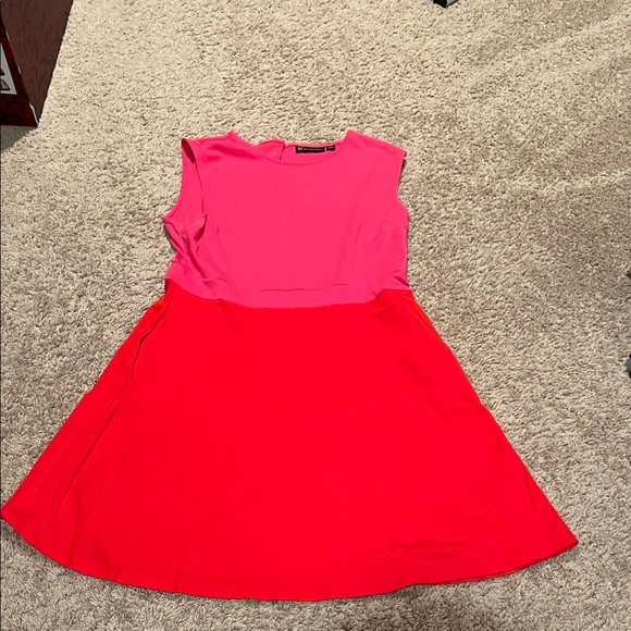 Pink and Red Sleeveless Dress and Black Striped Button-Up shirt dress! - Picture 5 of 8